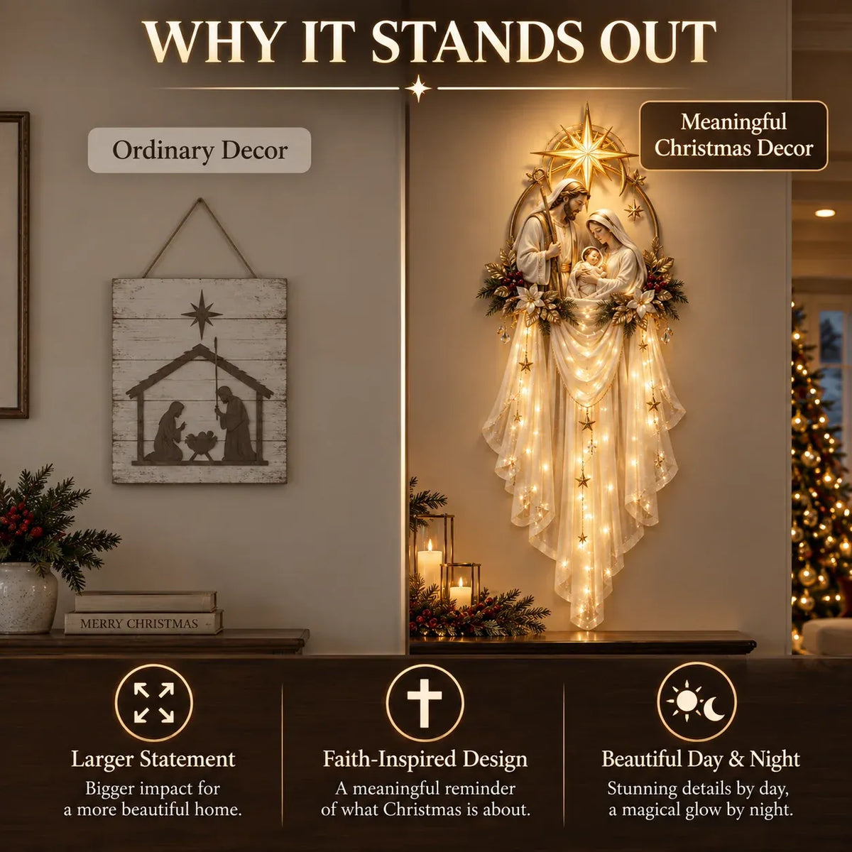 TopSpire®Holy Family Star Veil - Meaningful Christmas Wall Decor