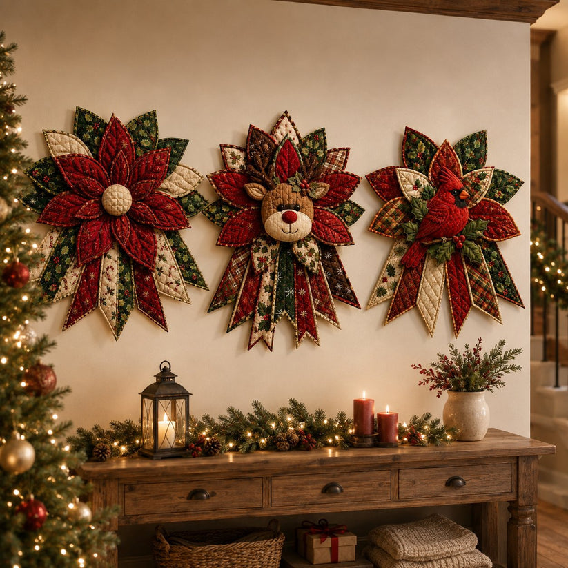 TopSpire®Beginner-Friendly Oversized Christmas Character Quilted Door Hanger Sewing Kit Complete Kit with All Tools & Step-by-Step Guide Included