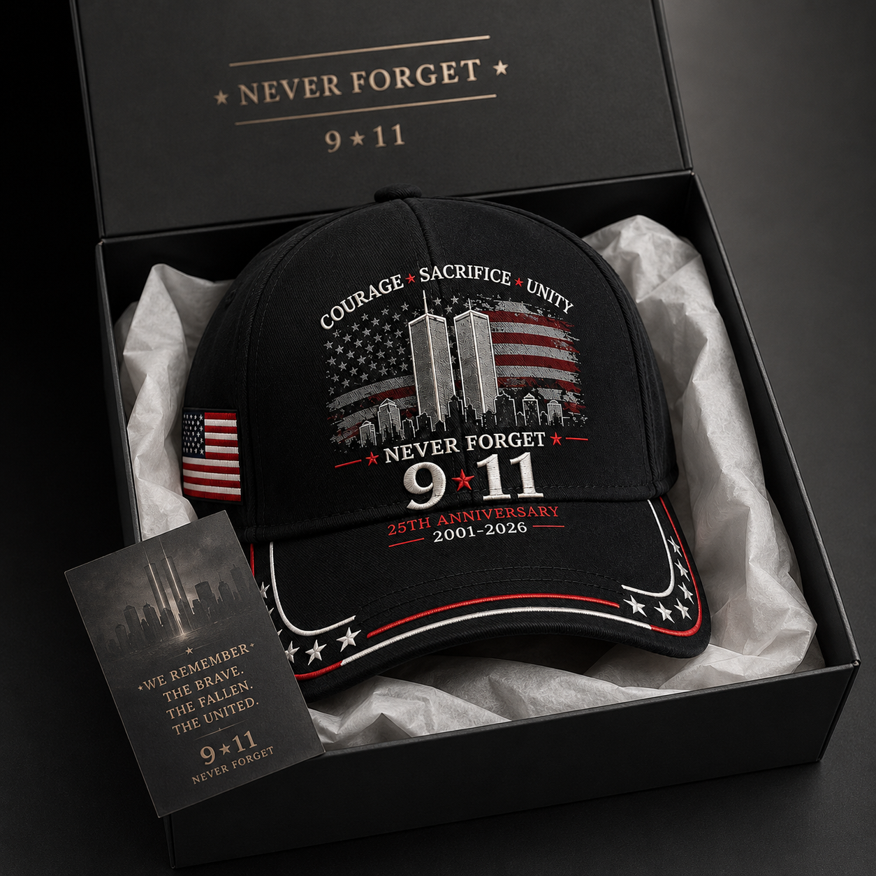 9/11 memorial cap presented as a meaningful gift