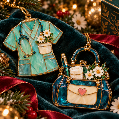 ✨ TopSpire®2026 Nurse Appreciation Stained Glass Christmas Ornaments – Set of 6