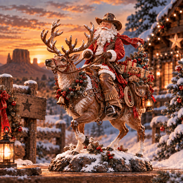 TopSpire®The Old West Cowboy Santa - A Homeward Christmas Keepsake