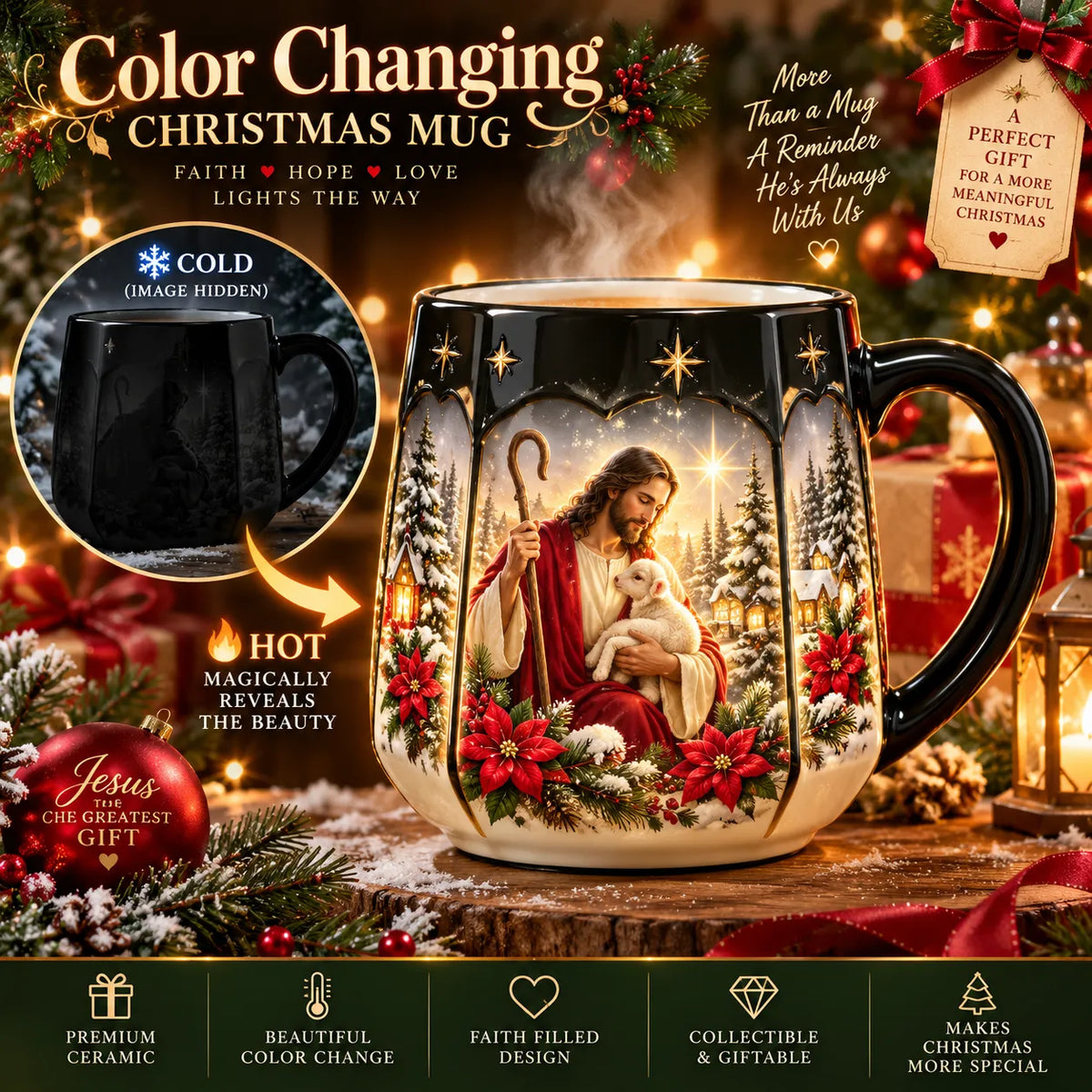 🎅🏻🎁TopSpire®Christmas Magic Color-Changing Mug – Heat Reveal Holiday Gift