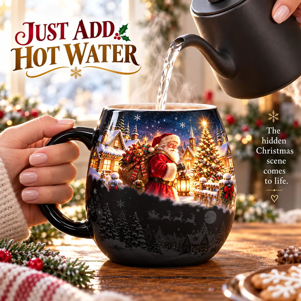 🎅🏻🎁TopSpire®Christmas Magic Color-Changing Mug – Heat Reveal Holiday Gift