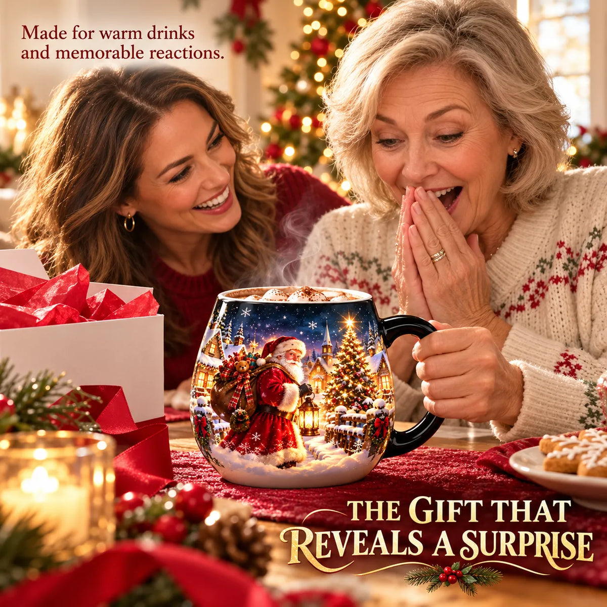 🎅🏻🎁TopSpire®Christmas Magic Color-Changing Mug – Heat Reveal Holiday Gift