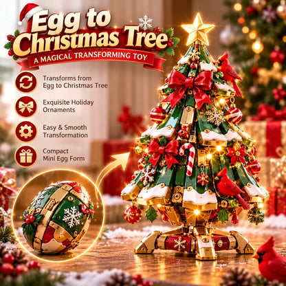 🔥 Last Day 50% Off 🔥 TopSpire®Egg-to-christmas Tree™ Magical Transforming Toy – Cardinal Christmas Tree Holiday Gift 🎄🎁✨