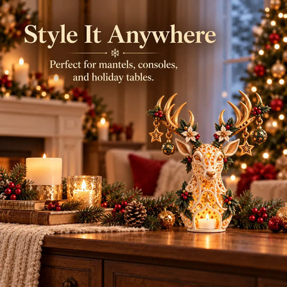 🦌 TopSpire®Starlit Reindeer Christmas Tealight Holder