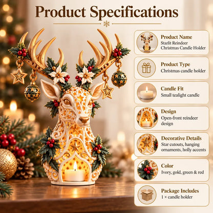 🦌 TopSpire®Starlit Reindeer Christmas Tealight Holder