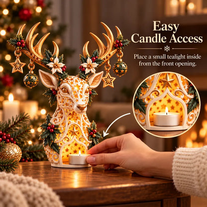 🦌 TopSpire®Starlit Reindeer Christmas Tealight Holder