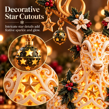 🦌 TopSpire®Starlit Reindeer Christmas Tealight Holder