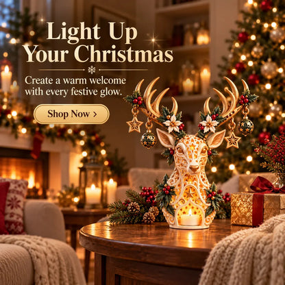 🦌 TopSpire®Starlit Reindeer Christmas Tealight Holder