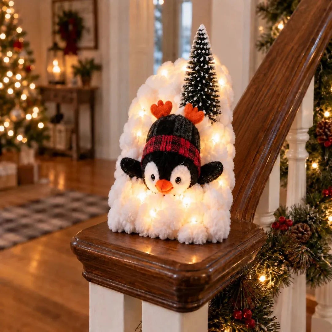TopSpire®Penguin Christmas Stair Snow Decor