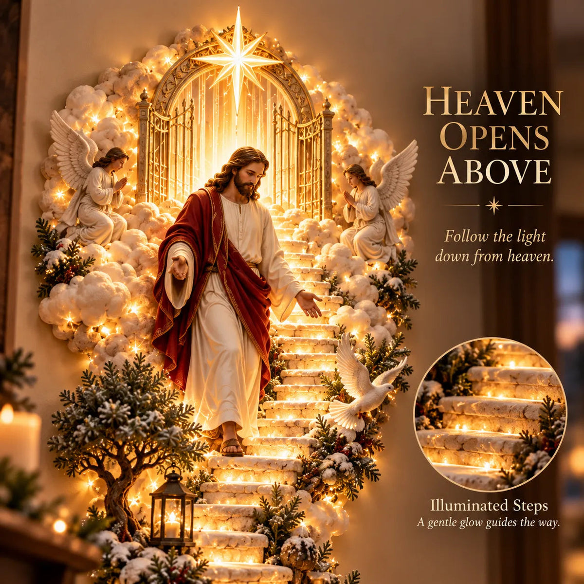 ✨ TopSpire®Jesus Light of Heaven Christmas Wall Hanging✝️