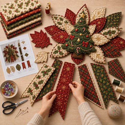 TopSpire®Beginner-Friendly Oversized Christmas Character Quilted Door Hanger Sewing Kit Complete Kit with All Tools & Step-by-Step Guide Included