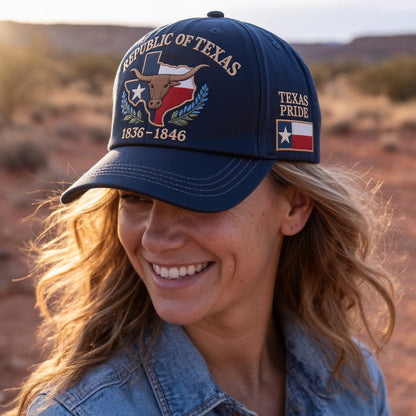 Texas Pride Runs Deep 🤠 – Republic of Texas Heritage Embroidered Hat