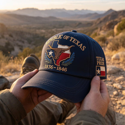Texas Pride Runs Deep 🤠 – Republic of Texas Heritage Embroidered Hat