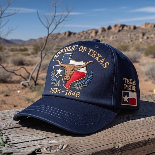 Texas Pride Runs Deep 🤠 – Republic of Texas Heritage Embroidered Hat