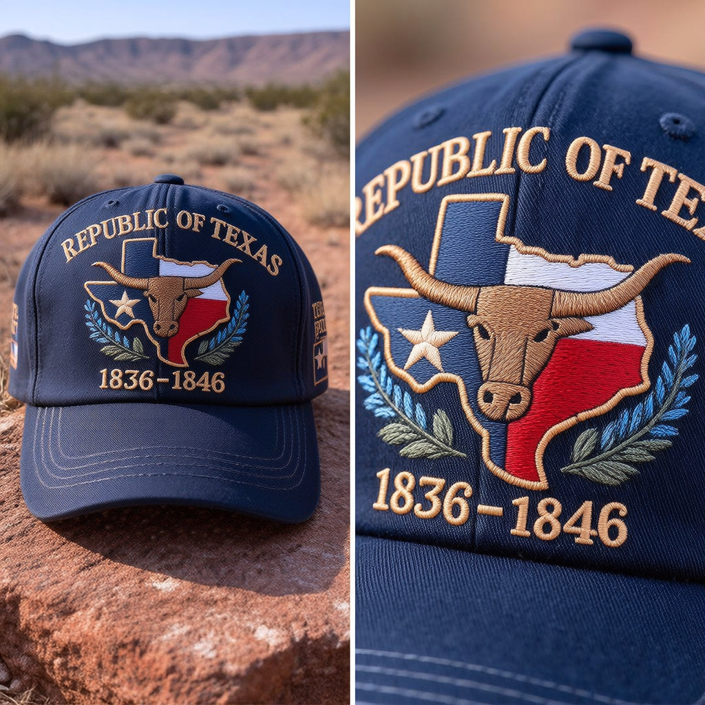 Texas Pride Runs Deep 🤠 – Republic of Texas Heritage Embroidered Hat