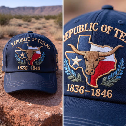 Texas Pride Runs Deep 🤠 – Republic of Texas Heritage Embroidered Hat