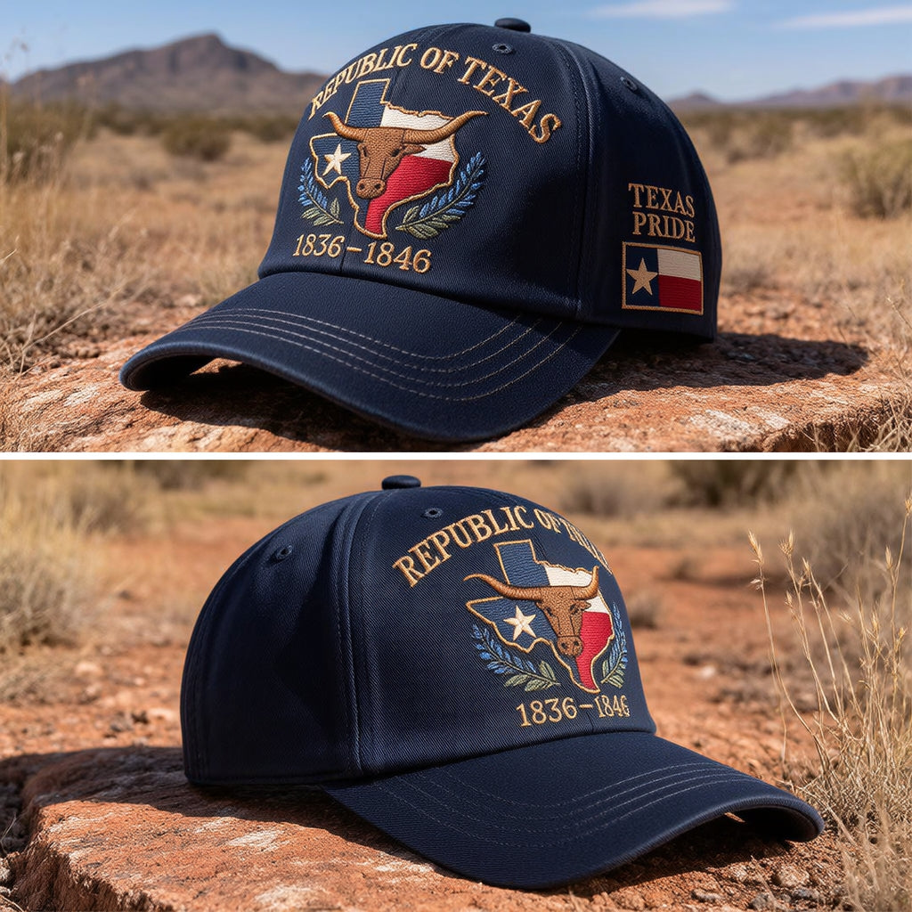 Texas Pride Runs Deep 🤠 – Republic of Texas Heritage Embroidered Hat