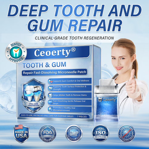 Your Smile🦷Ceoerty® Tooth & Gum Repair Fast-Dissolving Microneedle Patch✨ (𝟓-𝐢𝐧-𝟏 💎 𝐑𝐞𝐛𝐮𝐢𝐥𝐝 𝐄𝐧𝐚𝐦𝐞𝐥 & 𝐃𝐞𝐧𝐭𝐢𝐧 • 𝐒𝐭𝐫𝐞𝐧𝐠𝐭𝐡𝐞𝐧 𝐆𝐮𝐦𝐬 • 𝐄𝐫𝐚𝐝𝐢𝐜𝐚𝐭𝐞 𝐓𝐚𝐫𝐭𝐚𝐫 & 𝐎𝐝𝐨𝐫 • 𝐖𝐡𝐢𝐭𝐞𝐧𝐢𝐧𝐠 • 𝐒𝐭𝐨𝐩 𝐓𝐨𝐨𝐭𝐡 𝐒𝐞𝐧𝐬𝐢𝐭𝐢𝐯𝐢𝐭𝐲)🔥