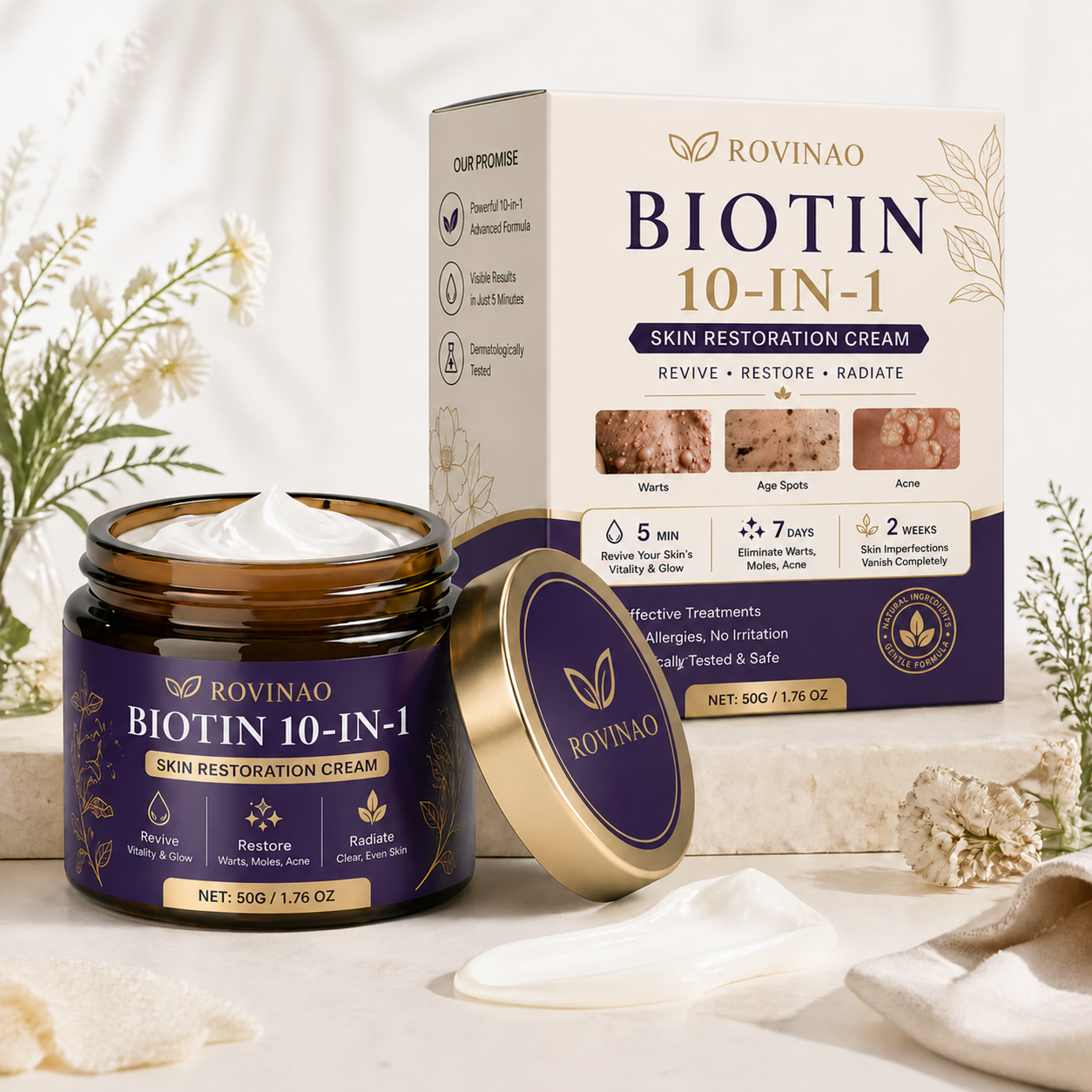 ROVINAO® Biotin 10-in-1 Skin Restoration Cream 🍀