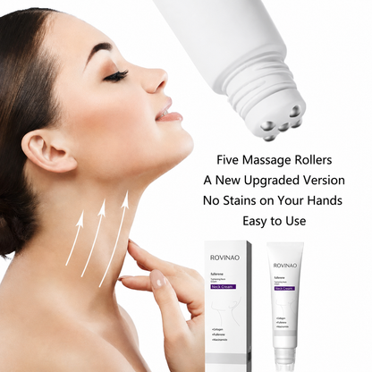 ROVINAO™ Roller Massage Neck Cream 🧴 Collagen & Hyaluronic Acid | Firms Neck, Reduces Wrinkles & Double Chin