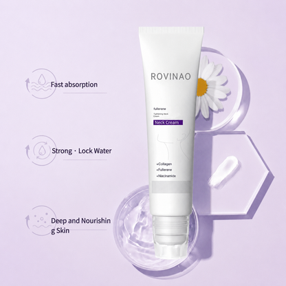 ROVINAO™ Roller Massage Neck Cream 🧴 Collagen & Hyaluronic Acid | Firms Neck, Reduces Wrinkles & Double Chin