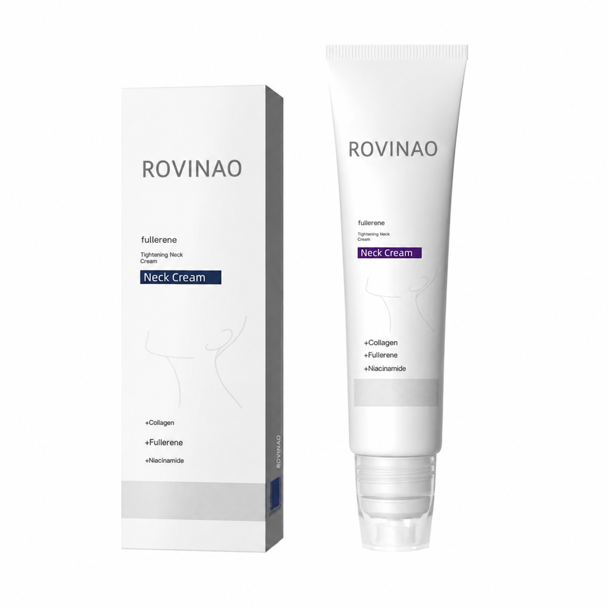 ROVINAO™ Roller Massage Neck Cream 🧴 Collagen & Hyaluronic Acid | Firms Neck, Reduces Wrinkles & Double Chin