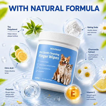 ROVINAO Dog & Cat Teeth Cleaning Finger Wipes