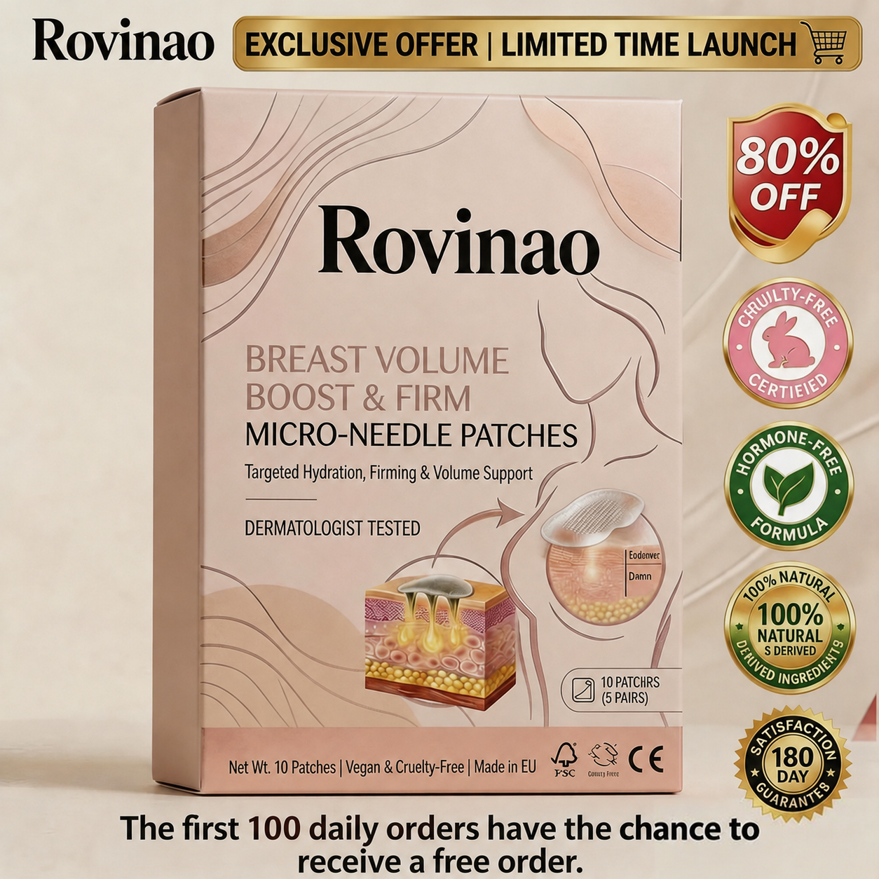 🔥Limited-time 60% sale--Rovinao Targeted Breast Enhancement Advanced Nano-Microneedle Patches