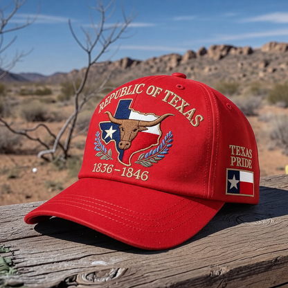 Texas Pride Runs Deep 🤠 – Republic of Texas Heritage Embroidered Hat