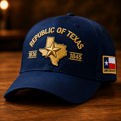 Texas Pride Runs Deep 🤠 – Republic of Texas Heritage Embroidered Hat