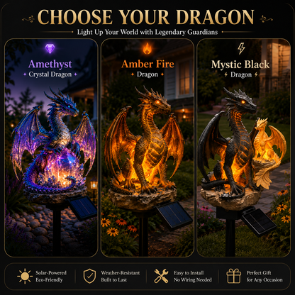 💜 Amethyst Crystal Dragon – Solar Dragon Crystal Garden Light✨️