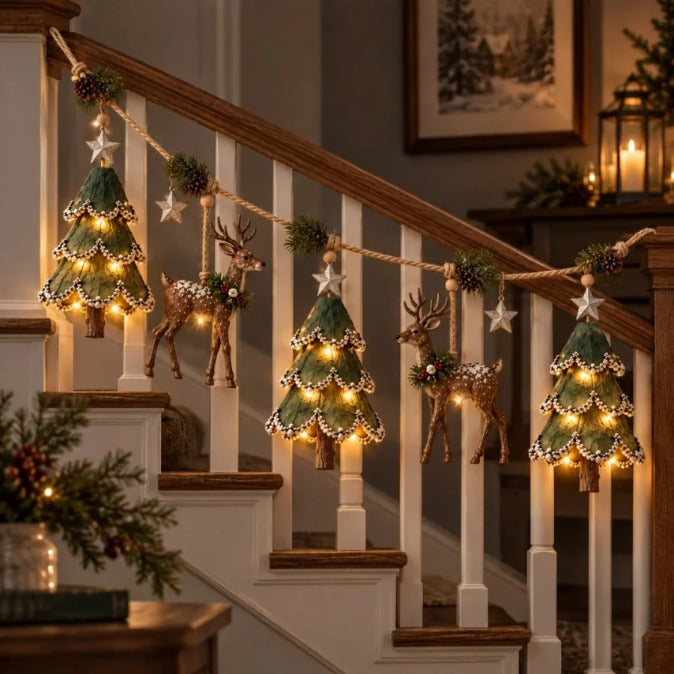 🎁🎄✨ TopSpire® Enchanted Lighted Woodland Christmas Garland