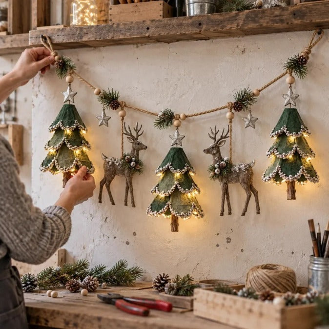 🎁🎄✨ TopSpire® Enchanted Lighted Woodland Christmas Garland