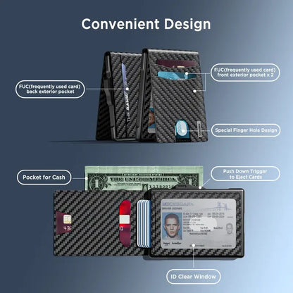 🔥40% OFF Today – Men’s Minimalist Pop-Up Wallet, RFID Blocking Aluminum Slim Bifold.