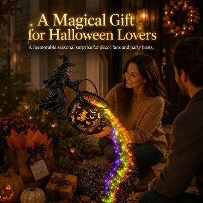 Halloween Witch Cauldron Garden Light