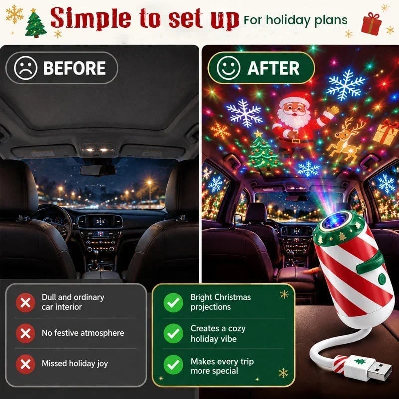 🎄Last Day 49% OFF🎅TopSpire®Merry Ride Christmas Car Projector Light