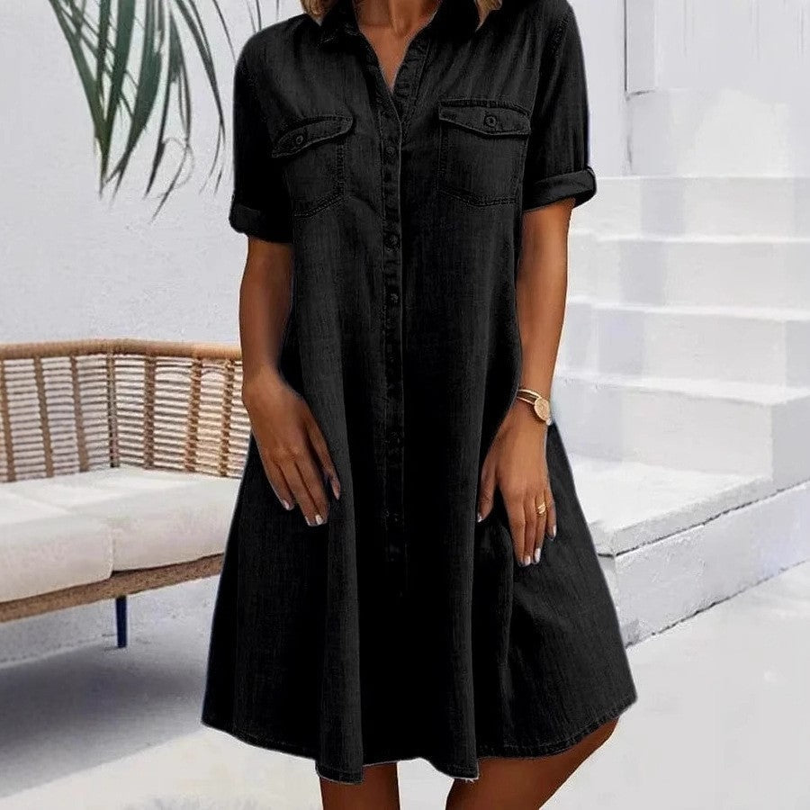 💝💝Women's Casual Loose Fit Denim Dress with Pockets