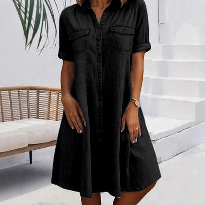 💝💝Women's Casual Loose Fit Denim Dress with Pockets