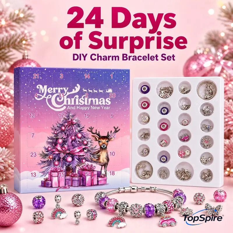 🎄TopSpire®24-Day Christmas DIY Charm Bracelet Advent Calendar🎁