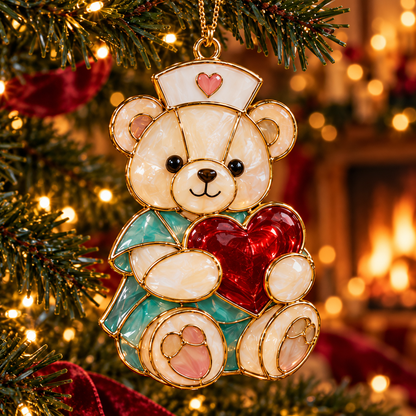 ✨ TopSpire®2026 Nurse Appreciation Stained Glass Christmas Ornaments – Set of 6