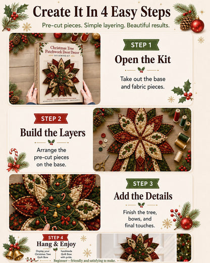 TopSpire®Beginner-Friendly Oversized Christmas Character Quilted Door Hanger Sewing Kit Complete Kit with All Tools & Step-by-Step Guide Included