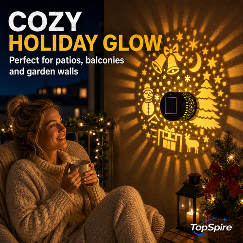 🥳2026 HOT SALE🥳💞50K+ SOLD! 🎄❄️ 50% OFF! TopSpire®Solar Outdoor Decorative Wall Projection Light – IP65 weatherproof, auto on/off. Projects festive patterns – perfect for Christmas ! 🏡✨