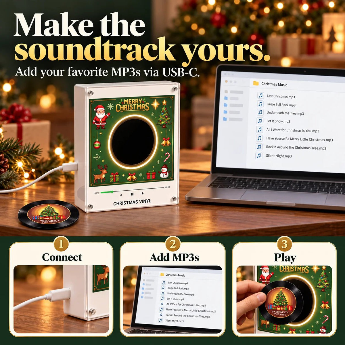TopSpire®Christmas Mini Record Player