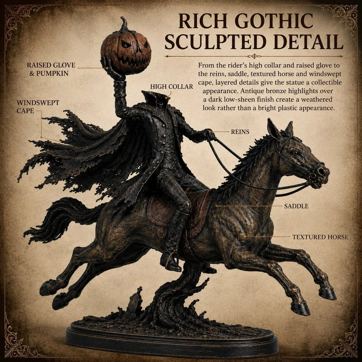 💥Surprise 50% Off！💥Midnight Chase Headless Horseman LED Statue - Halloween Decor