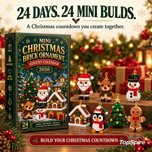 TopSpire®24 Day Mini Christmas Ornament Advent Calendar three dimensional building blocks