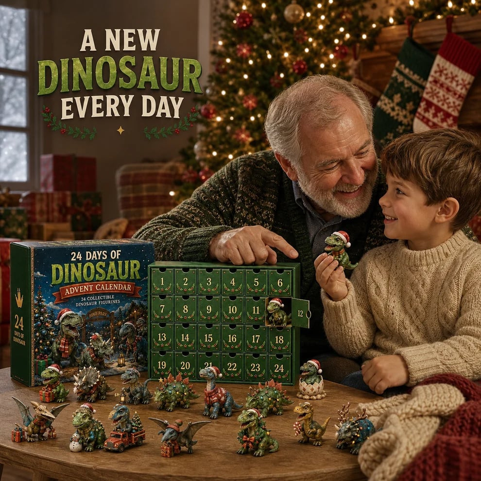 TopSpire®24 Days of Dinosaur Christmas Advent Calendar 24 Collectible Dino Figurines & Holiday Surprises