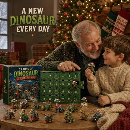 TopSpire®24 Days of Dinosaur Christmas Advent Calendar 24 Collectible Dino Figurines & Holiday Surprises