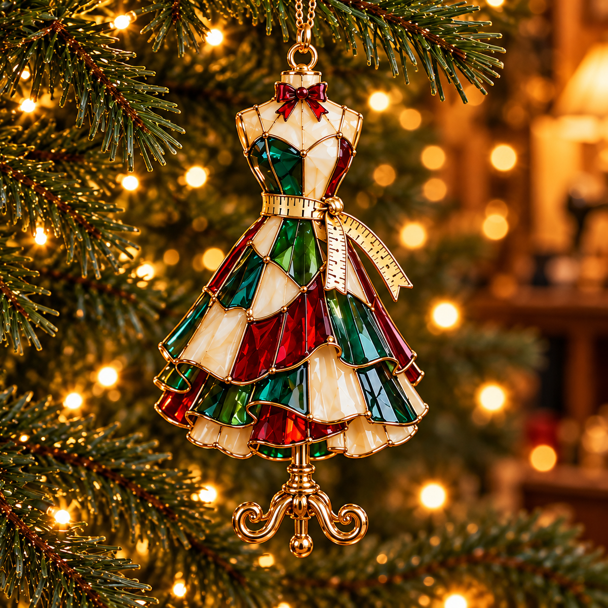 ✨ 2026 TopSpire®Vintage Stained Glass Sewing Christmas Ornaments – Set of 6